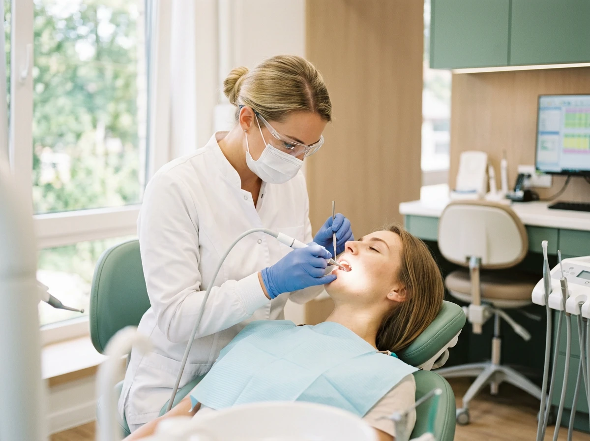 Nettoyage dentaire professionnel avec des instruments modernes